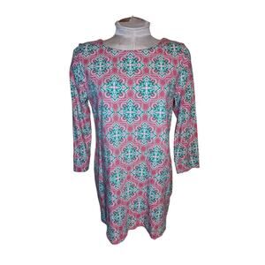 Crown & Ivy Floral Geometric Print Tunic Top Size S